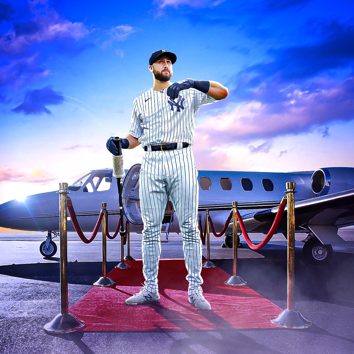 MLB's tweet image. A big bat to the Bronx. 

Welcome to New York, @JoeyGallo24.