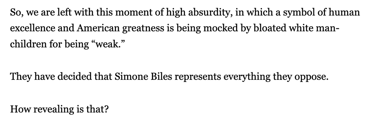 michaelkruse's tweet photo. Here's @SykesCharlie for @POLITICOMag on @Simone_Biles. https://t.co/XKJhXQFta9 https://t.co/qaovDshZQ3