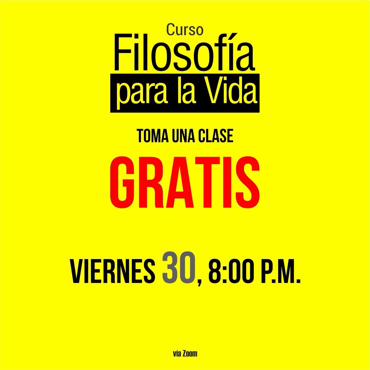 AcropolisCaj's tweet photo. 🟡 Participa de UNA CLASE ONLINE GRATUITA del curso FILOSOFÍA PARA LA VIDA

⌚ Viernes 30 de julio, 8pm
✔️ Regístrate aquí para enviarte el link de acceso (zoom) https://t.co/sfwFKhykFN https://t.co/bt6FBW106X