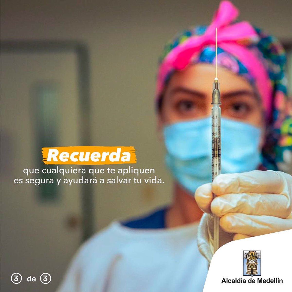 Que la rusa, la alemana, la china…. 🤔 deja ya los miedos. La mejor vacuna es la que es la que esté disponible para ti, ¡todas salvan vidas!

Compártele esta publicación a ese familiar que sigue dando vueltas por la ciudad buscando una marca en específico.

#MedellínMeCuida 🧡