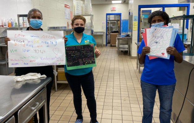 MillerEduLeader's tweet photo. Thank you, cafeteria staff, custodial staff, and @ServeUnity for feeding us nutritious meals, giving us snacks to take home, and keeping our school sparkling! @UCPSNC @MarshvilleES_NC @WingateES_NC @AGHoulihan @Renee_McKinnon1 @bradbreedlove90 #UCPSSummerLearning https://t.co/euaGGjfjpA