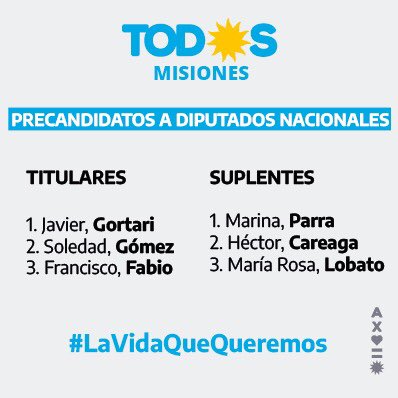 Frente de TOD☀️S Misiones (@frentetodosmnes) on Twitter photo 