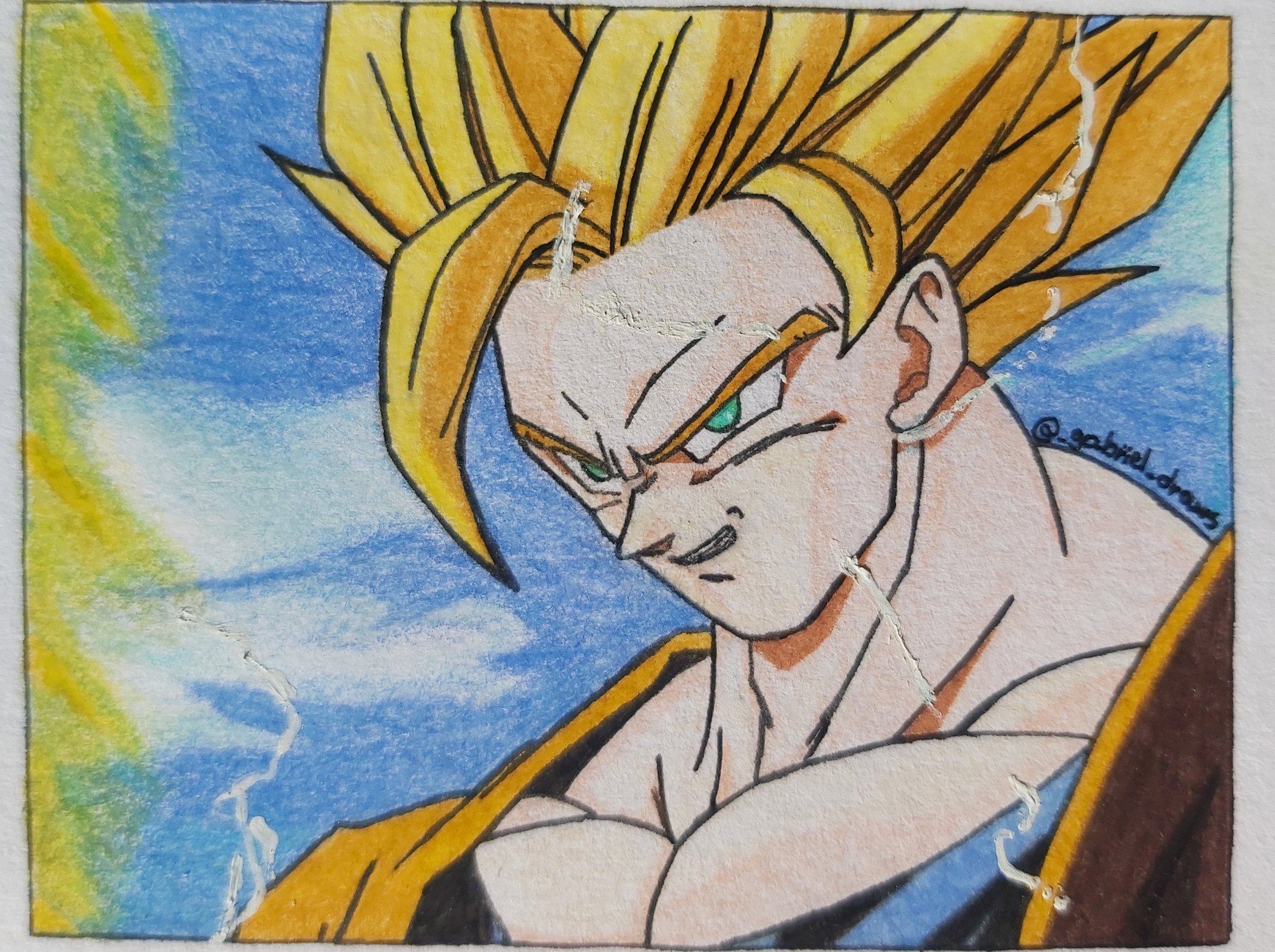 _gabriel_draws on X: Goku Ssj2 ⚡ • #Goku #drawing #DragonBallZ
