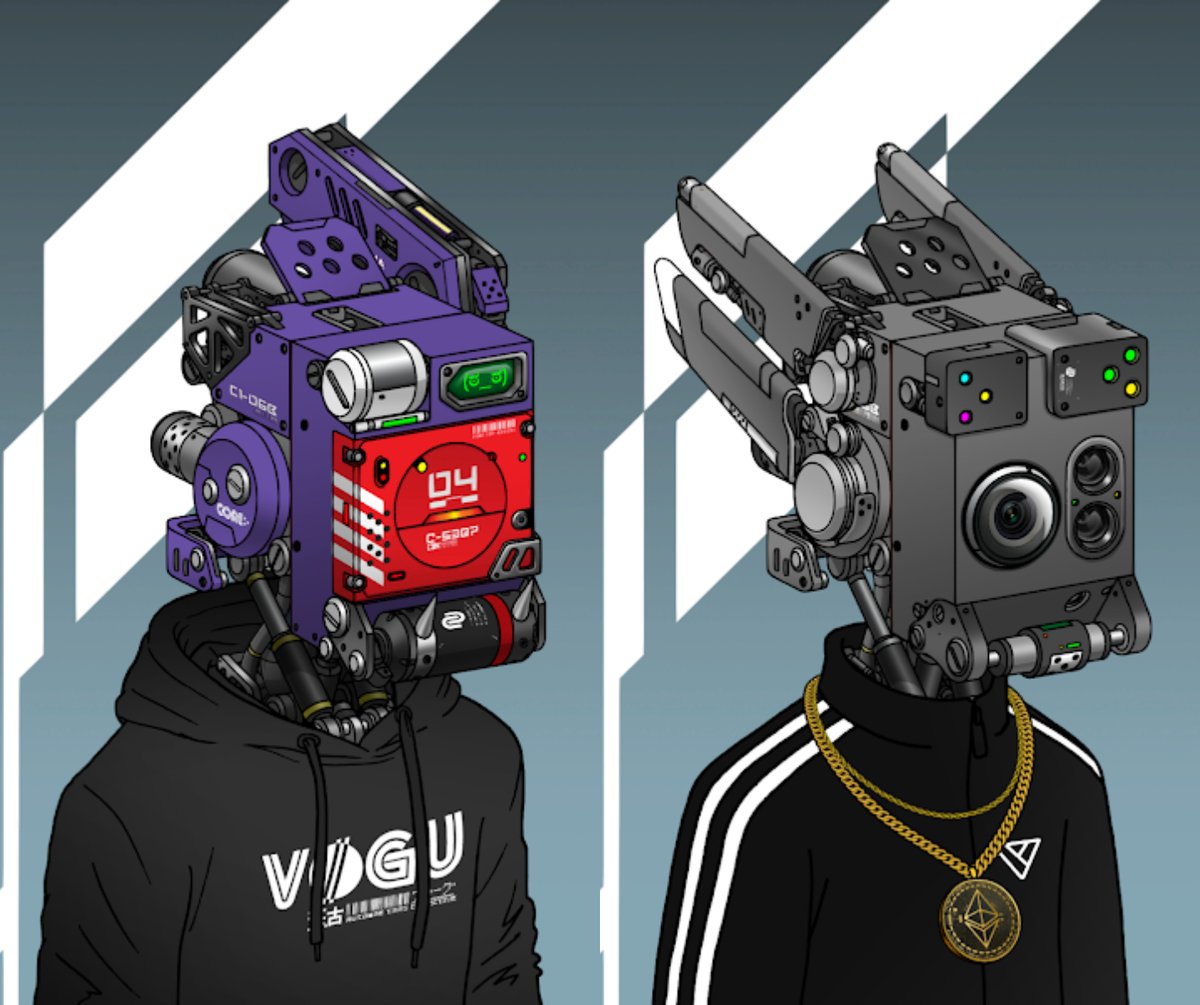 Time for a #giveaway for <a href="/the_vogu/">The Vogu 🤖</a> 

By far one of the highest potential #NFT projects out there &amp; with the best #digitalart!

For a chance to win one of the #NFTs all you need to do:

1. Follow <a href="/CryptoDiamonds/">Diamonds 💎</a>
2. Like &amp; Retweet 
3. Tag Friends (More friends, more chances to win)