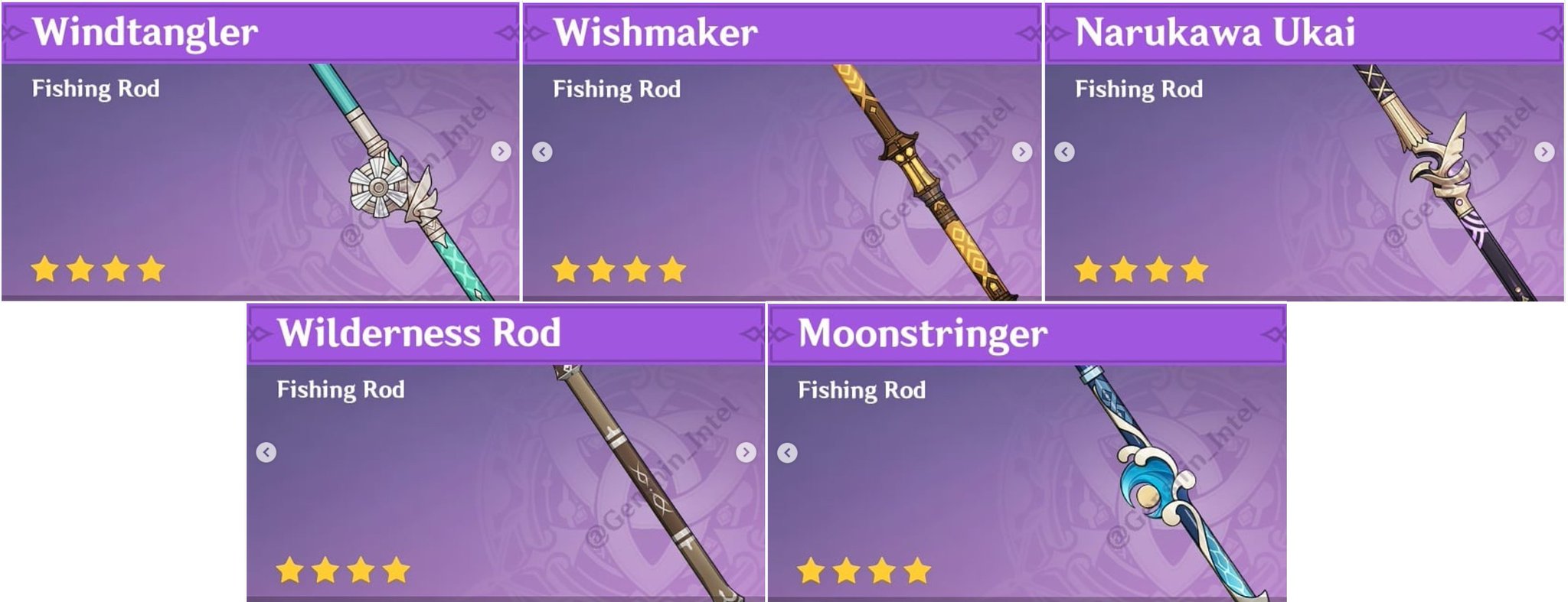 matfacio ⚡ Genshin Impact on Twitter "5 Fishing Rods Each region has