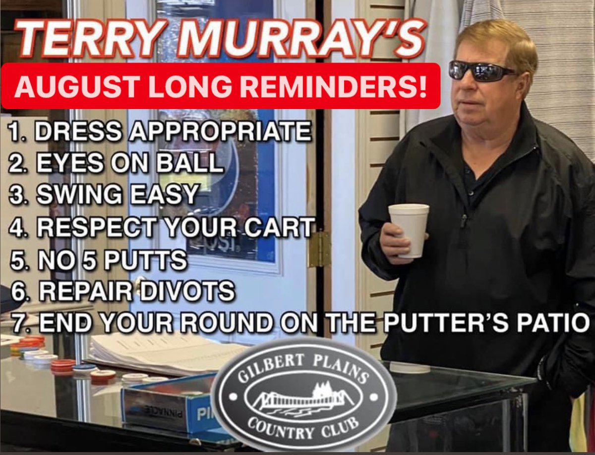 You teein’ off this weekend? Terry Murray wants to remind you of a few key rules at the GPCC! ⛳️