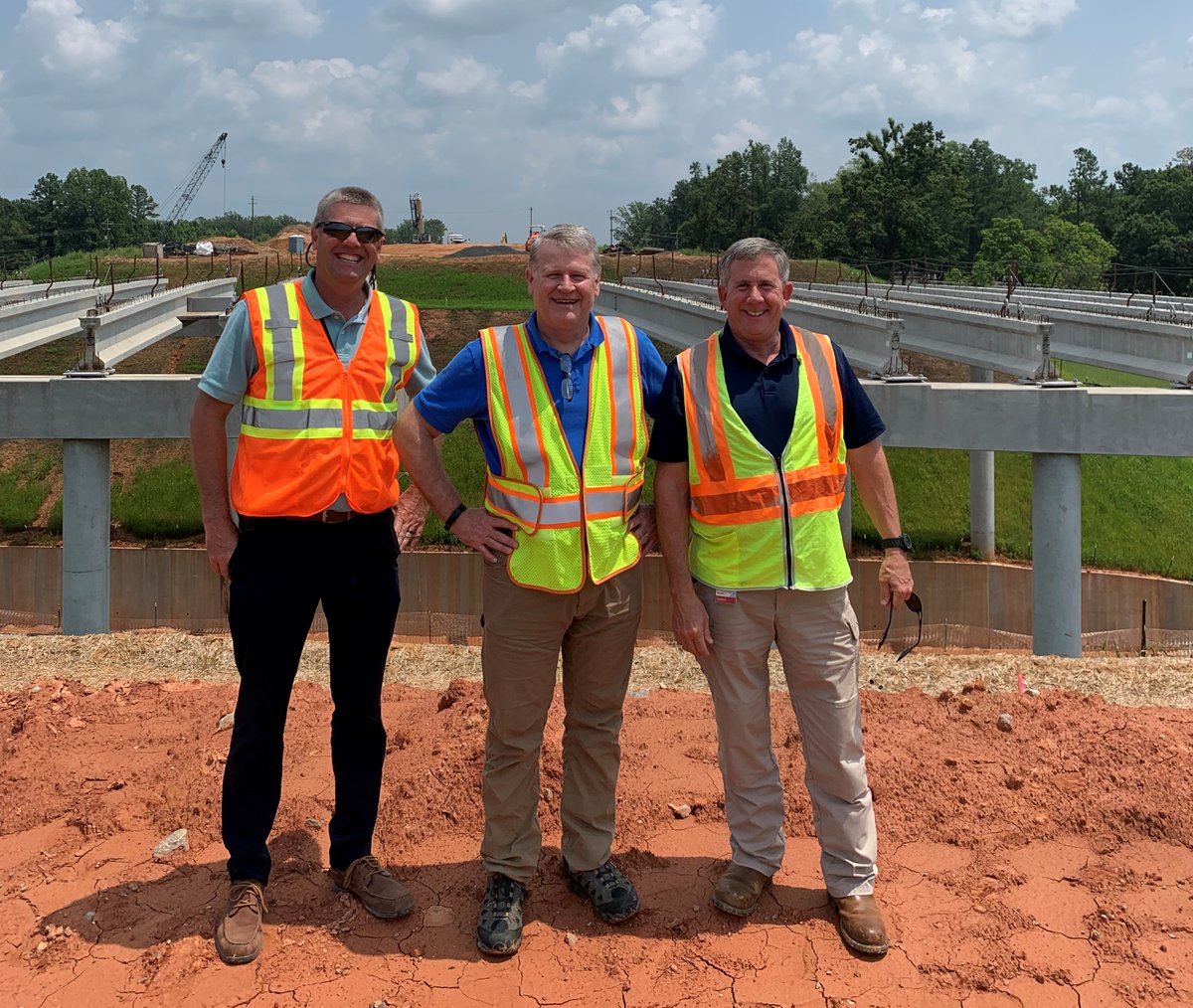 N.C. Board of Transportation Chairman Mike Fox joined Division Engineer Wright Archer and District Engineer Jason Julian on a recent tour of the final section of the Greensboro Urban Loop.

Earth work is ongoing and the contractor is progressing toward a 2023 completion target.