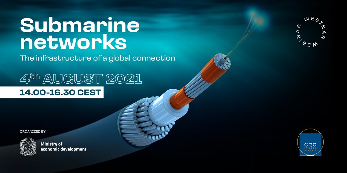 mimit_gov's tweet image. 📌
“#SubmarineNetworks: the infrastructure of a global connection” webinar organized under of aegis of @g20org.

➡️ For further information mise.gov.it/index.php/en/2…