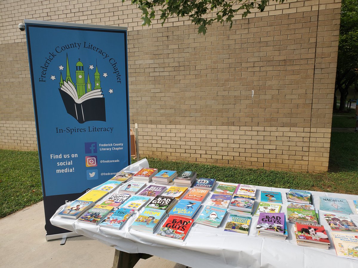 Great morning giving books away at BCES! #readingisfun #booksforkids <a href="/FredCoReads/">Frederick County Literacy Chapter</a>