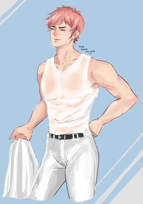 College student Ryousuke after his training or sm 🤭

#kominatoryousuke #daiyanoace #artph 