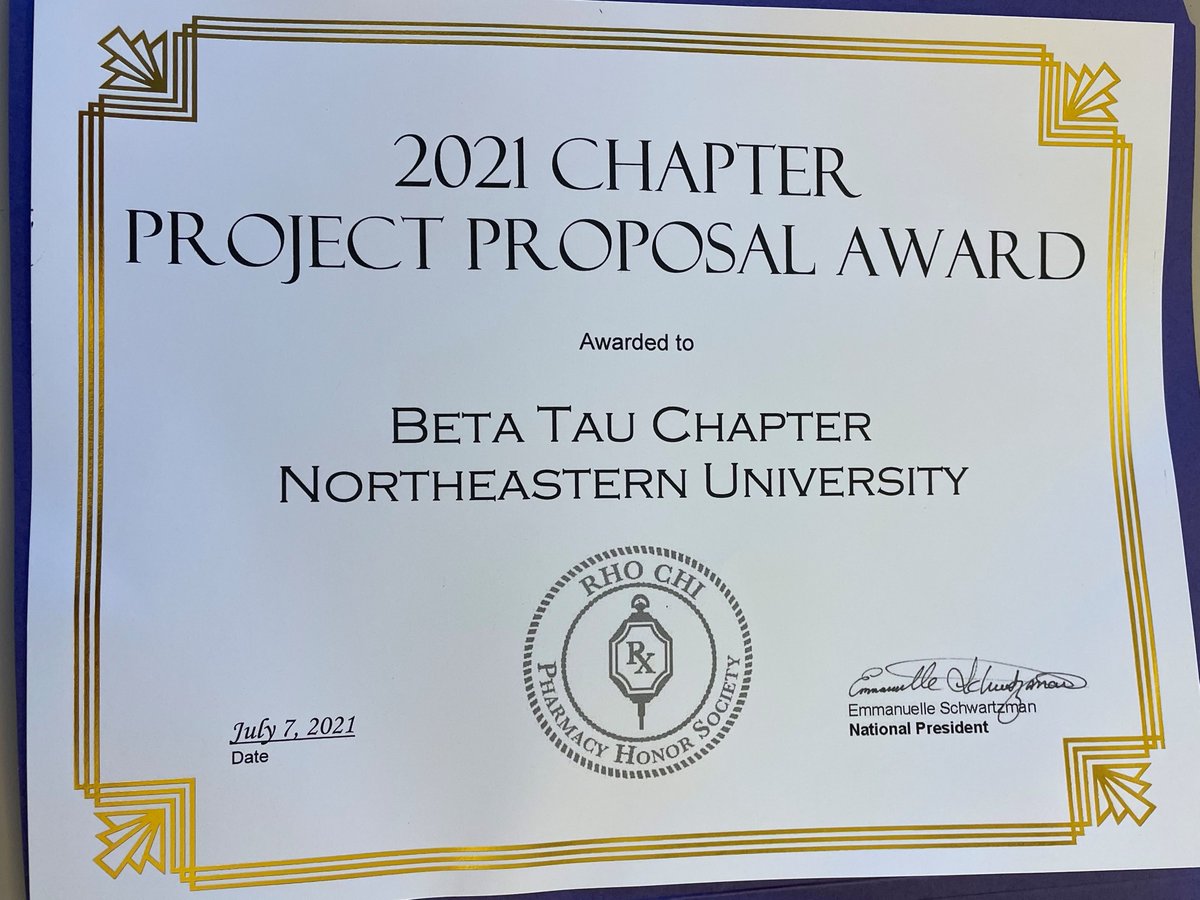NU School of Pharmacy and Pharmaceutical Sciences (@northeasternsop) on Twitter photo Congratulations to our Beta Tau chapter of <a href="/RhoChiSociety/">Rho Chi Society</a> on their "Braille Drug Leaflet for Patients with Visual Impairment" project being selected for a 2021 Chapter Project Proposal Award!
rhochi.org/awards/project… Congratulations to our Beta Tau chapter of <a href="/RhoChiSociety/">Rho Chi Society</a> on their "Braille Drug Leaflet for Patients with Visual Impairment" project being selected for a 2021 Chapter Project Proposal Award!
rhochi.org/awards/project…