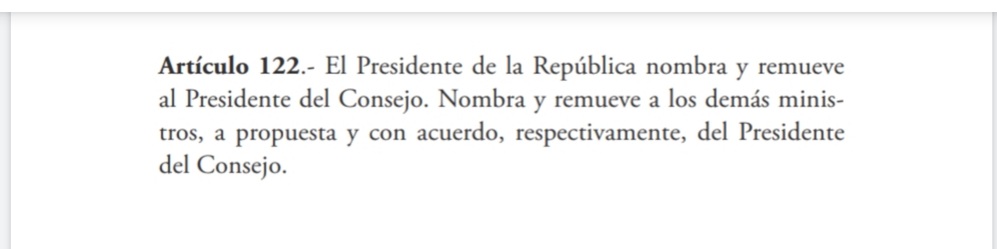 danielraaortiz's tweet photo. Solo Pdte y PCM, no intervienen ni partido, ni bancada (Art. 122 Const) https://t.co/f53oeAl4qT