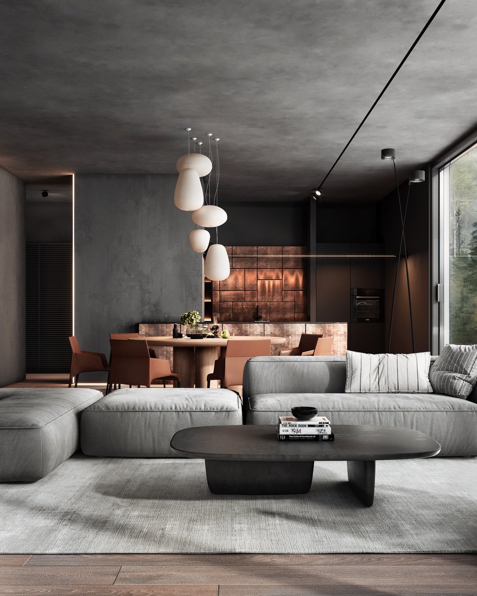 creativeI_D's tweet photo. Captivating Copper Accents On Dark Grey Decor: Captivating copper accents cause bright and lustrous disruptions through these two dramatically dark grey home interiors. The effect is warming, alluring and luxe, and elevates the overall mood. This rich palette has been expertly… https://t.co/hNaD0HHwiJ