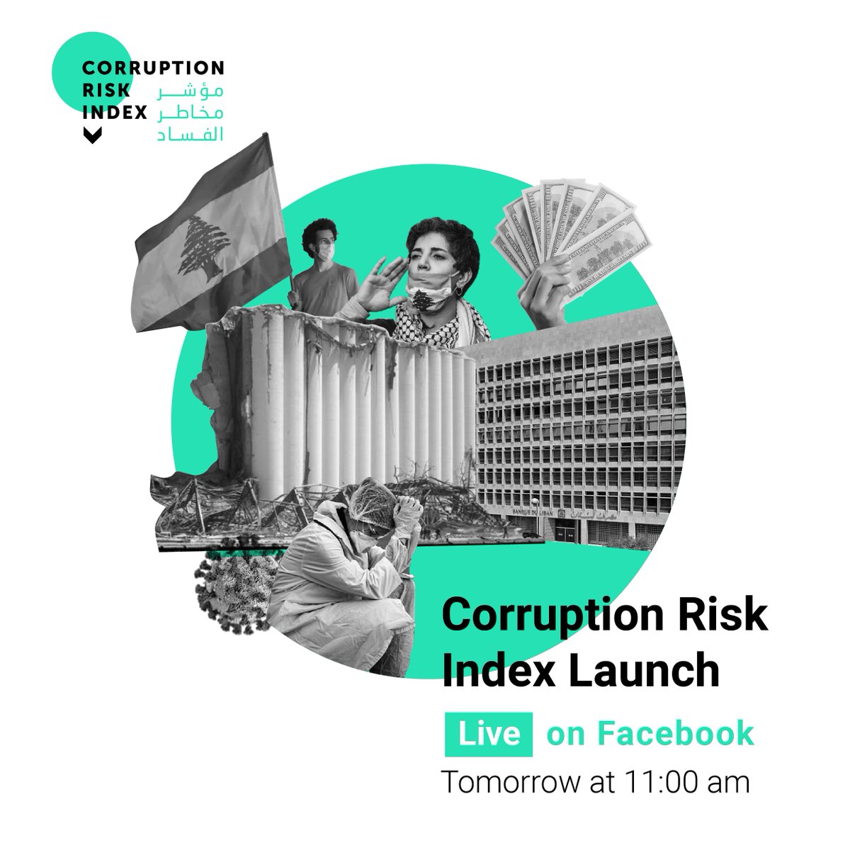 ActProjectLeb's tweet photo. 2)Along with @DRILebanon @ElGherbalOrg @LTANoCorruption @ElGherbalOrg we will launch the first iteration of the Corruption Risk Index, the first local index to assess the risks of corruption on a national level &amp; monitor reforms
TOMORROW live on FB @ 11 am
https://t.co/REj9tve4uk https://t.co/LzarZhI82p