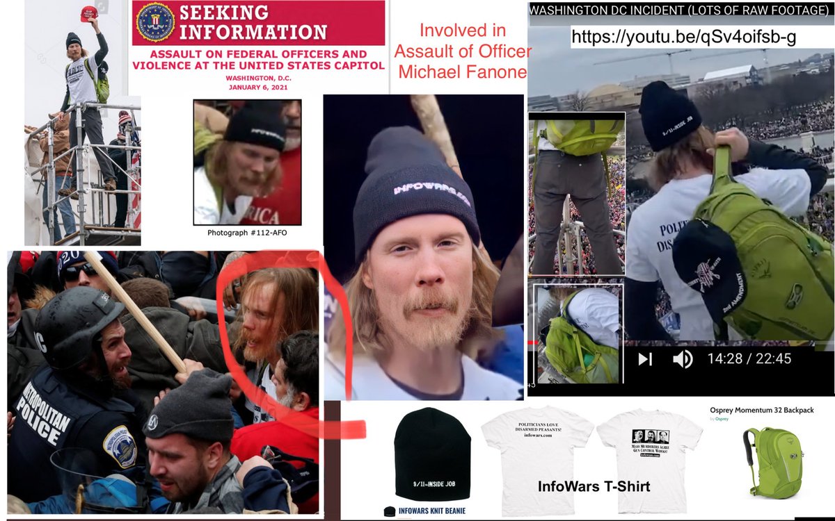 Do you recognize this POI? He was involved in Jan 6 tunnel assault of officers. Affectionately referred to as #HitlerStalinMaoTshirt due to the T-shirt he wore that day.