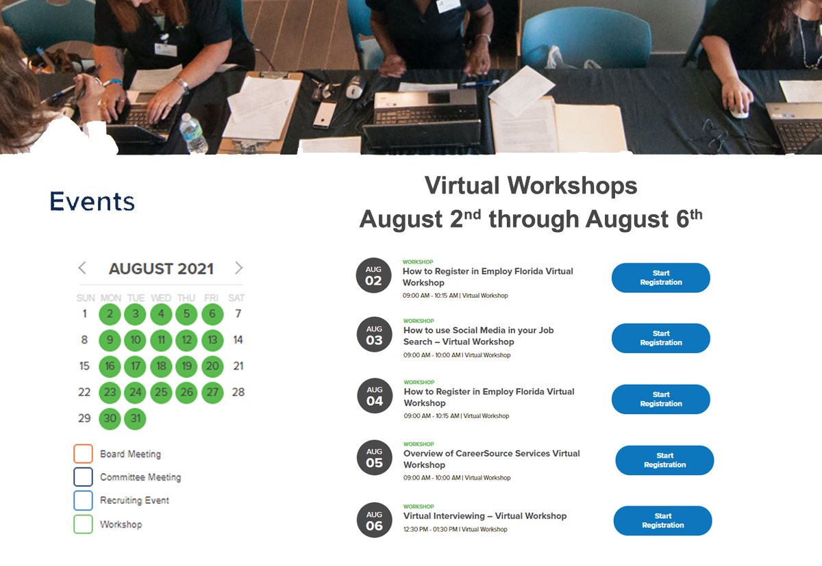 Join us next week for our virtual workshops. Not only will they help you prepare  to put your best foot forward in your job search, but taking one of our workshops will count for your 5 work searches for the week. To get started, visit: careersourcefv.com/events/