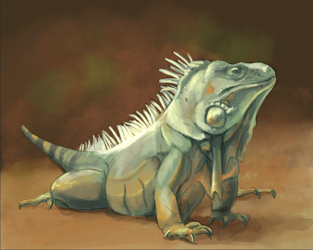 JoriRocks's tweet photo. I was getting a little too fiddly with this one for it just being a speedpaint.  

#dailypaint #speedpaint #warmupdrawing #animalart #animalillustration #iguana #sketchbook https://t.co/EvRU6mdhs4