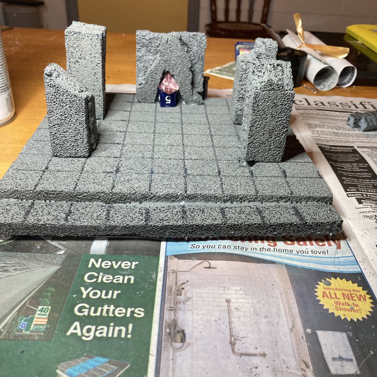 HOW_I_RUN_IT's tweet photo. Building some crude disposable terrain for a big final fight for #DnD on Saturday, which means there is a 99.9% chance they won’t get that far. 😂 #DIYDnD #DIYTerrain https://t.co/l1rVr4K4Dq