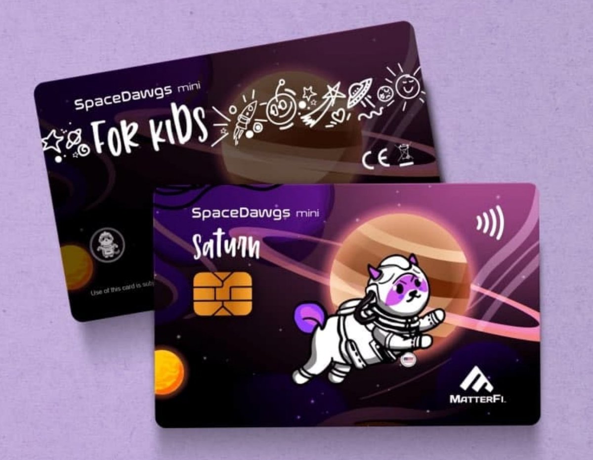 spacedawgstoken's tweet photo. Prepaid crypto $DAWGS cards? For kids? Check out our initial designs.
Learn more about us by joining our Telegram https://t.co/H0ZizkuSd2
https://t.co/82ZZOZzxi4
#cryptocurrency #digitalpayments #cryptotradingpros #Ethereum https://t.co/vcUqkH1kvB