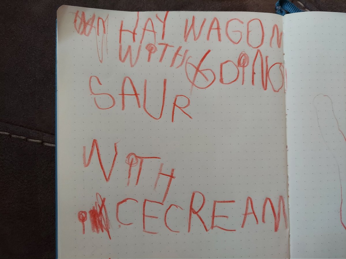 ChristyPage12's tweet photo. 5-year-old's main goal for kindergarten. And seriously, I also want a hayride with dinosaurs and ice-cream. https://t.co/TZPAZkK50Q