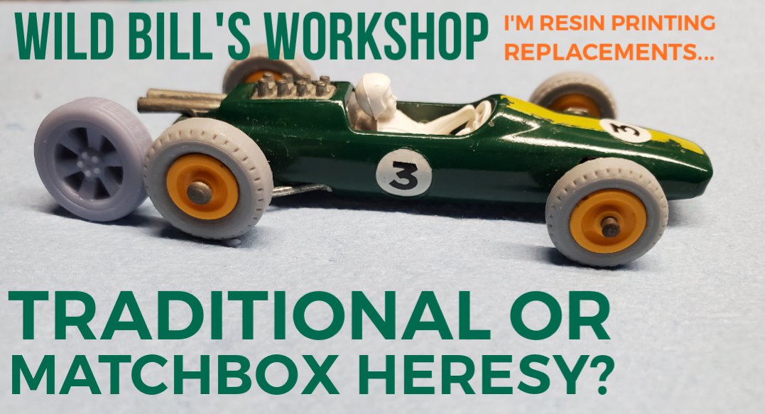 WildWorkshop's tweet photo. 3d Resin printing up some wheels and I'm torn between traditional matchbox or a custom look. The traditional slips over the original rim, while the custom is a complete replacement.

Can't make up my mind... what do you think? https://t.co/gvyumKhOxV