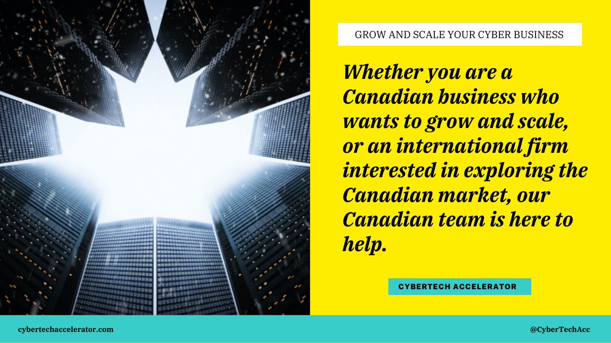 CyberTechAcc's tweet image. Whether you are a Canadian business who wants to grow and scale, or an international firm interested in exploring the #Canadian market, our Canadian team is here to help.

Grow and scale your #Cybersecurity business with the #CyberTechAccelerator.

cybertechaccelerator.com