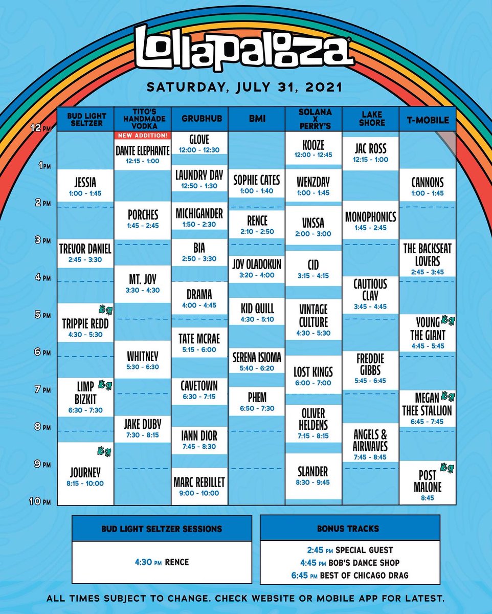 lollapalooza's tweet photo. 🚨JUST ADDED🚨 We are excited to announce the Lollapalooza addition of DANTE ELEPHANTE. Come check them out on the Tito’s Stage at 12:15pm on Saturday, as CHARM LA’DONNA is now unable to join us in Chicago this year. #Lolla https://t.co/nV5X3tZyrQ