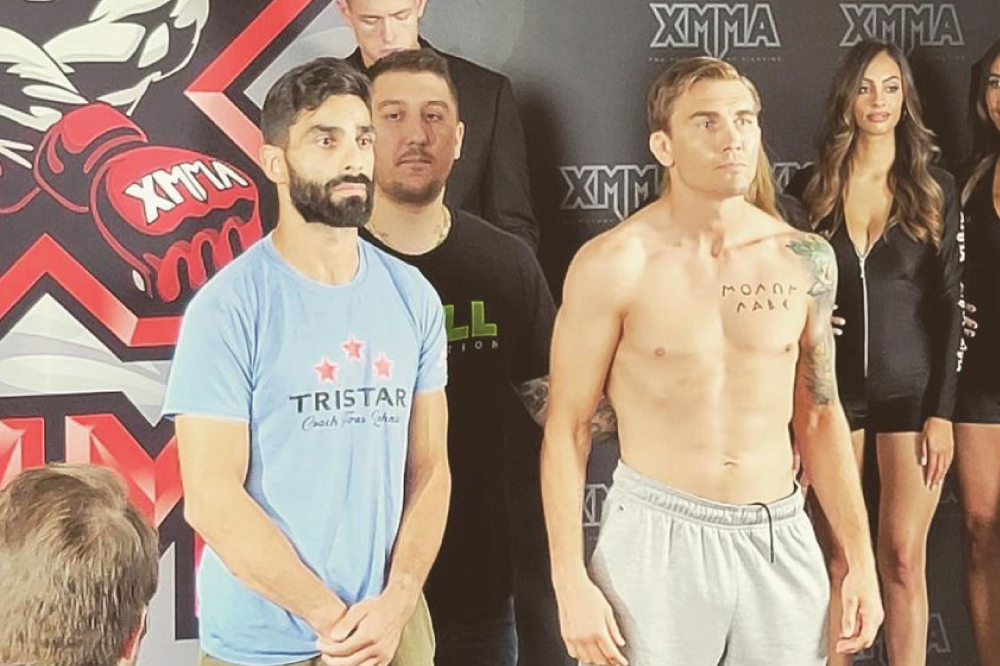 🇨🇦 Louie Sanoudakis and 🇺🇸 Cody Gibson both make weight for their bantamweight bout tomorrow at #XMMA2. 

📸: Gibson IG