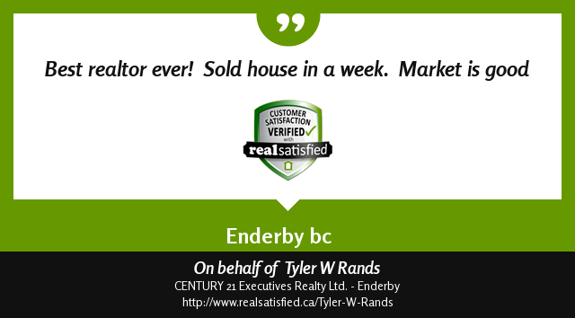 I’m not sure I could be more delighted by a recommendation. realsatisfied.ca/Tyler-W-Rands via <a href="/realsatisfied/">RealSatisfied</a>