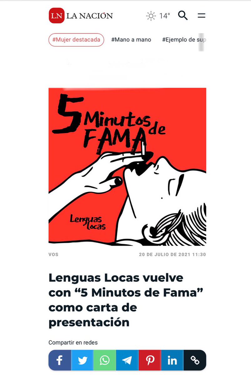 LenguasLocasPy's tweet photo. Repercusiones de "5 Minutos de Fama" en los medios locales https://t.co/iRCZ1qmYSS
