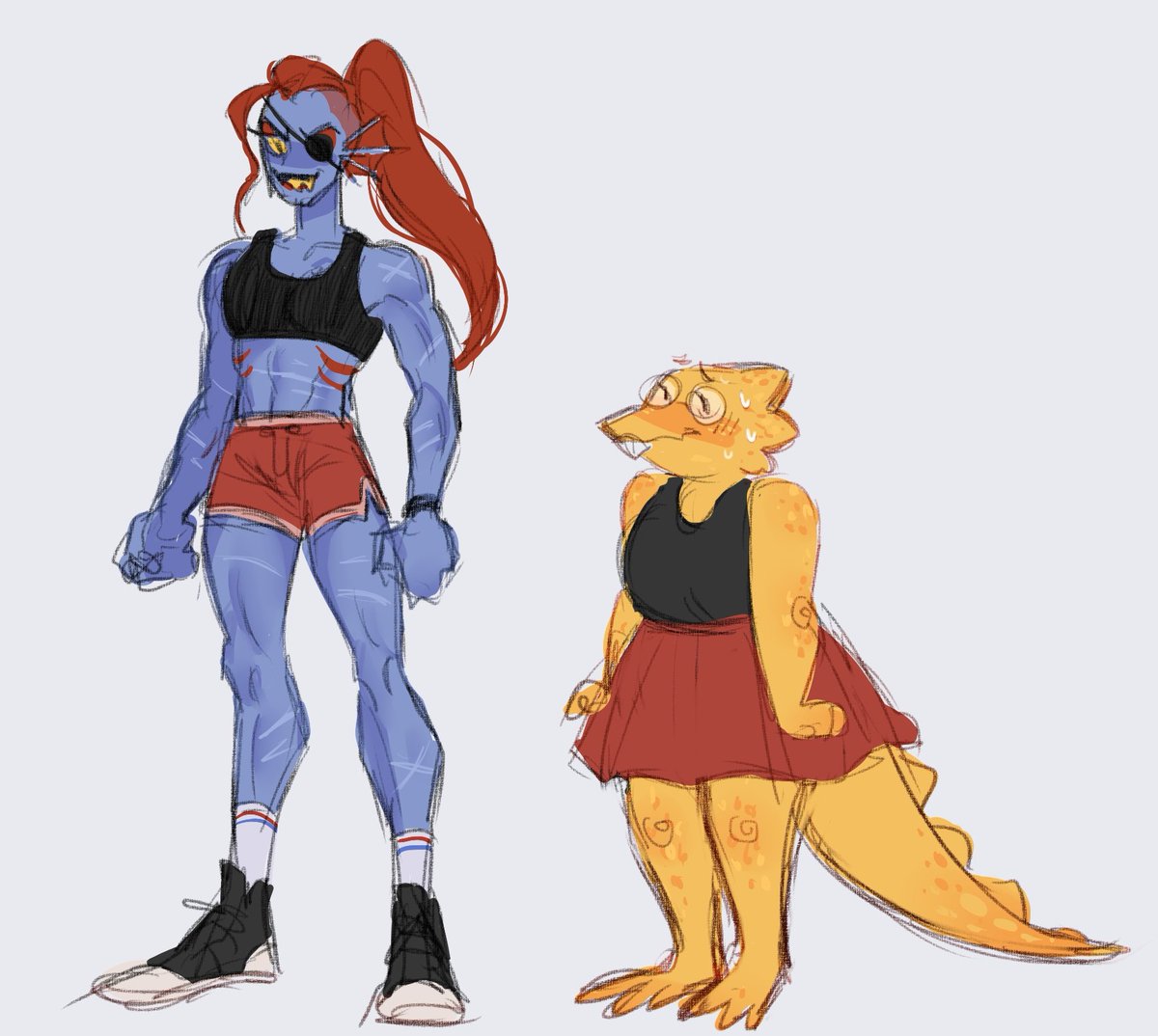 emilytwist_'s tweet photo. #undertale 
some fanart 🐟🦖 https://t.co/Fr5d9satoL
