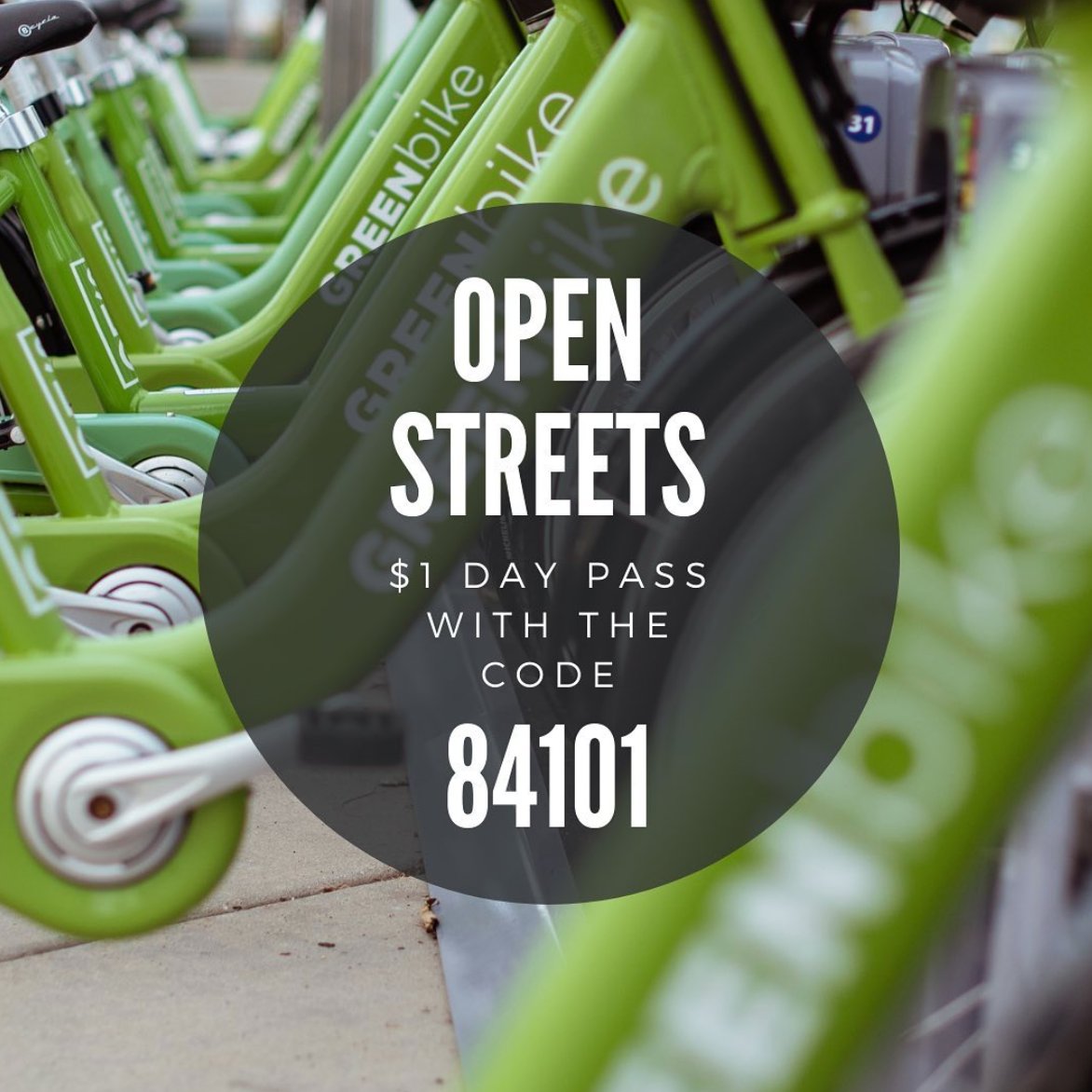GREENbikeUtah's tweet photo. Planning on heading to Main St for all #openstreetsslc fun, we want you to know about our Open Streets discount!! Use the code 84101 at any kiosk or on the BCycle App to hop on a bike for $1! With this discounted day pass take as many 30 min rides as you want that day! https://t.co/eZqriW3Ygf