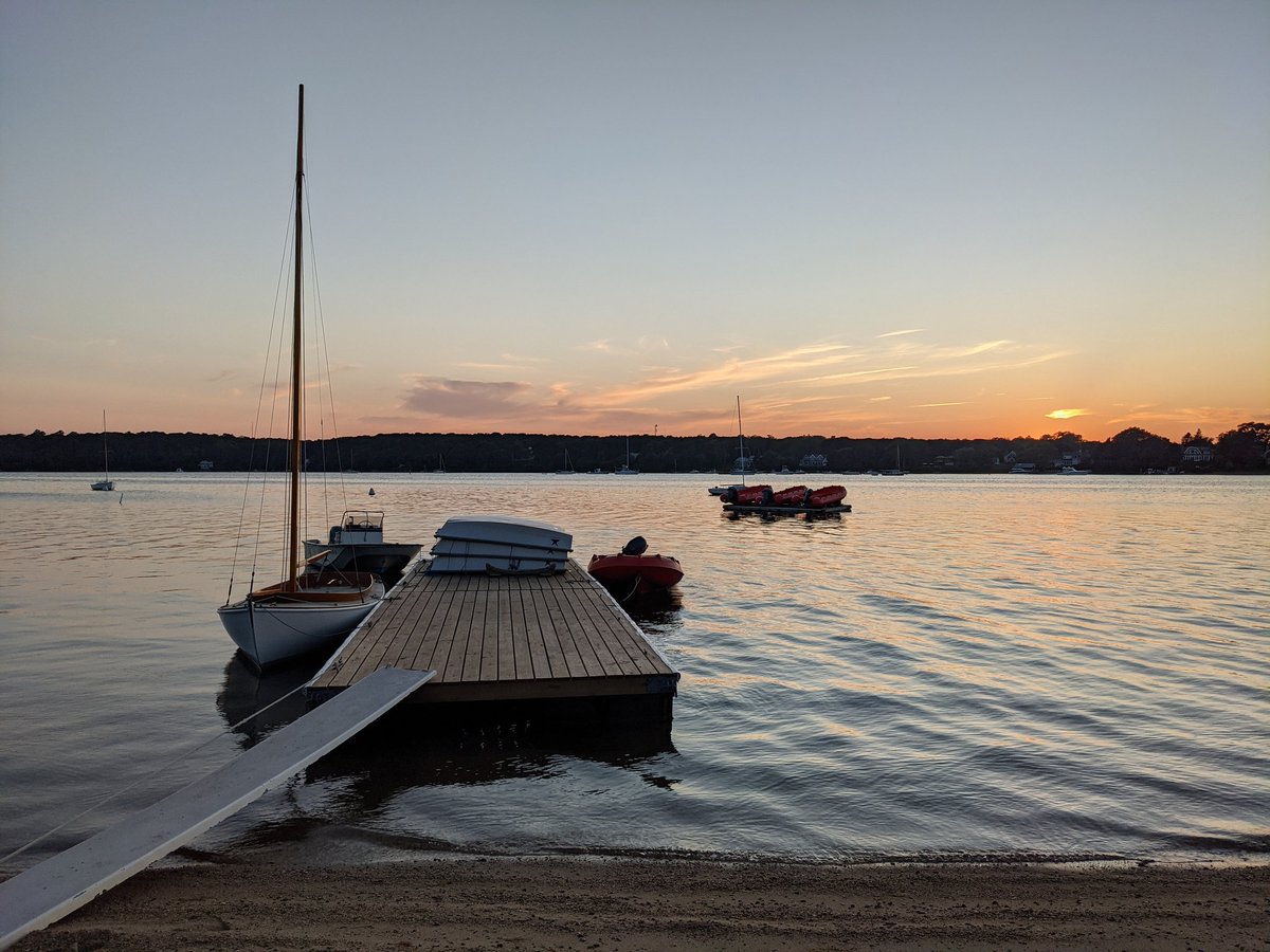 Sunset from the #sailmv beach on Lagoon Pond.