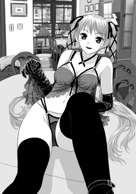 再掲ですが😆扉絵とかカバー絵など…

下着の下に着てる水着は、グラビア撮影っぽくしたとゆーより男の娘だから…とゆー感じです😅 