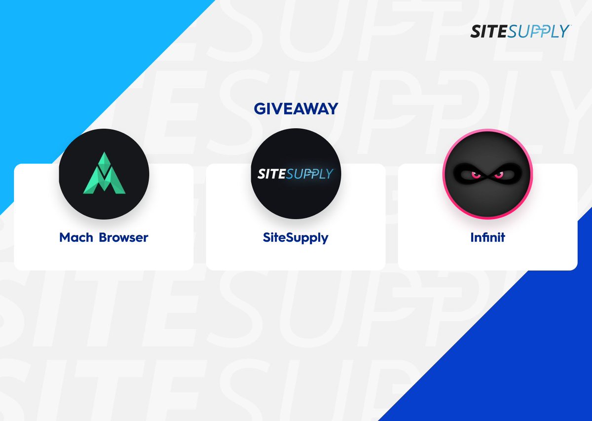 InfinitBot's tweet image. 🎉 GIVEAWAY 🎉

1x @machbrowser Key
1x @TheSiteSupply Membership
1x @InfinitBot Key

Rules:
- Like
- Retweet
- Follow everyone tagged above!

Good Luck! ❤️