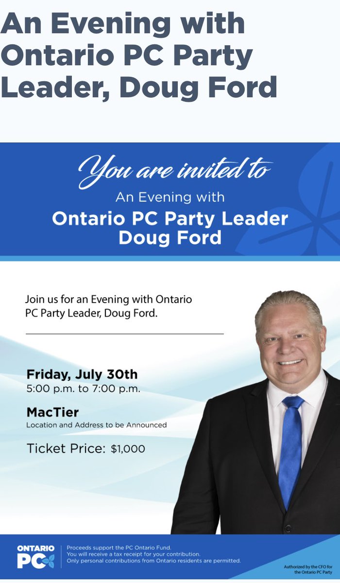 BeachLoverOnt's tweet image. I suspect it will be earlier on Friday - an “announcement” from Muskoka because Doug’s there meeting his $1,000 gang at 5 pm!! 🤷🏻‍♀️ #onpoli #ForTheDonors #ForTheDevelopers