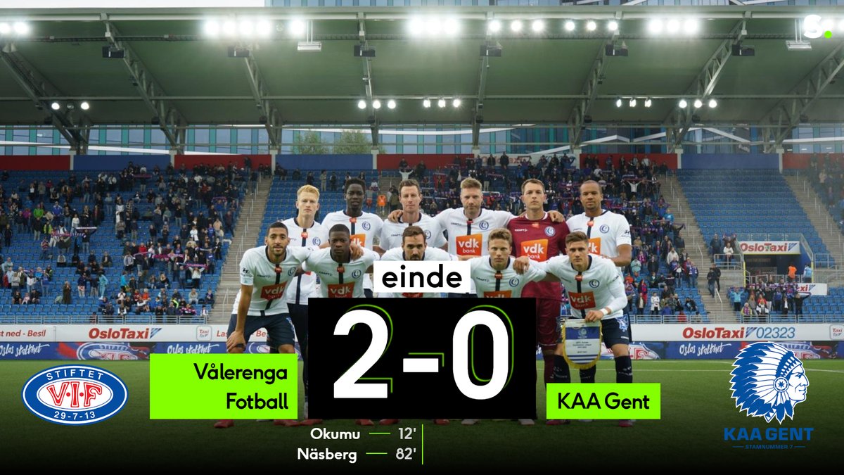 sporza's tweet photo. AA Gent glijdt uit in Noorwegen, maar stoot toch door in de Conference League https://t.co/4Plb6sNxsC #uecl #valgnt https://t.co/BznrbYh5lX