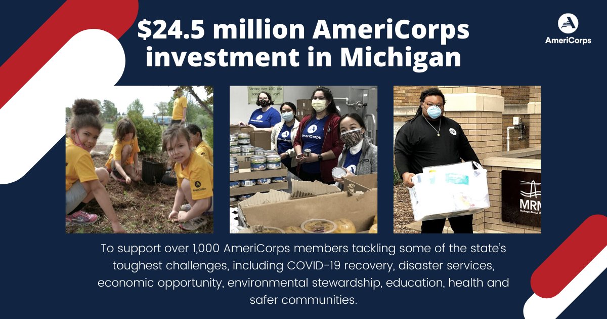MCSConline's tweet photo. With @GovWhitmer, we are proud to announce a $24.5 million AmeriCorps investment in Michigan that will support over 1,000 @AmeriCorps members tackling some of the state’s toughest challenges. #AmeriCorps
https://t.co/y2pQybcFrB https://t.co/3tggINSTI7
