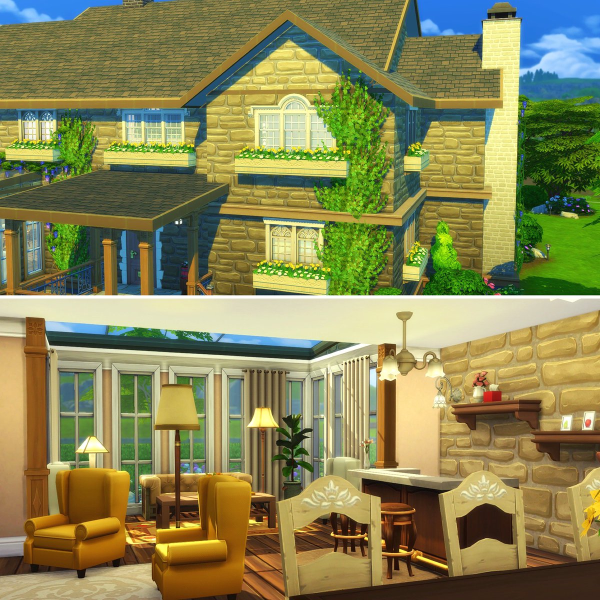 RealThomasTV1's tweet photo. WIP - Working on renovating my 3 official lots in #Sims4CottageLiving without EA restrictions! (Although, I love the way they look already, so mainly some upgrades!)
Here’s a sneak peek of my Country Home! https://t.co/ZqICxA8ZNu