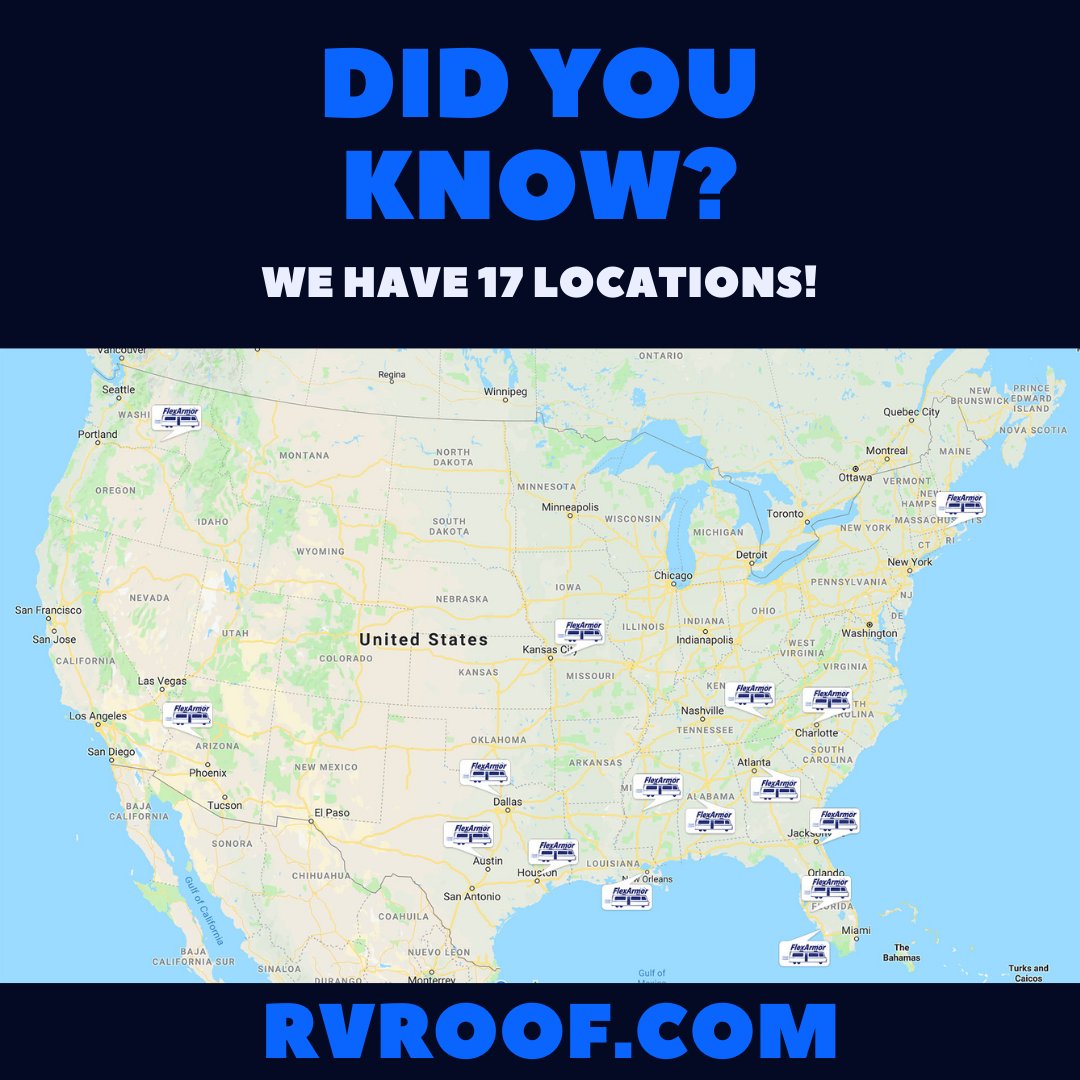 Did you know we have 17 FlexArmor authorized applicators across the USA?

You can find all our shops listed here: zcu.io/JH8D

You can request an estimate, or get shop contact information right on our site. 

#rvroof #rvlife #rvroofrepair