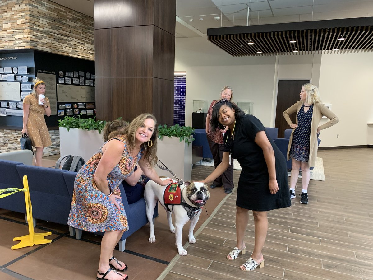 Look who we saw today!  We visited with the comfort dog from Shadow Forest Elementary.