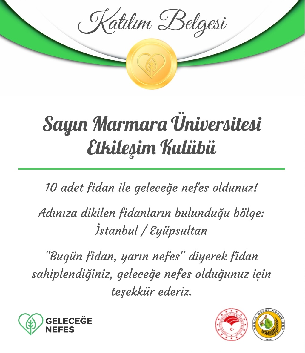 Sevgili Marmaralı,

Son 2 gündür bilinçli olarak çıkarılmış orman yangınları ile ülkemizin nefesi, ormanlarımız katlediliyor. Sen de gelecegenefes.com üzerinden katledilen ormanlarımıza ağaç bağışlayarak bir nefes olabilirsin.

#OrmanYangınları #OrmanVatandir #yangınvar