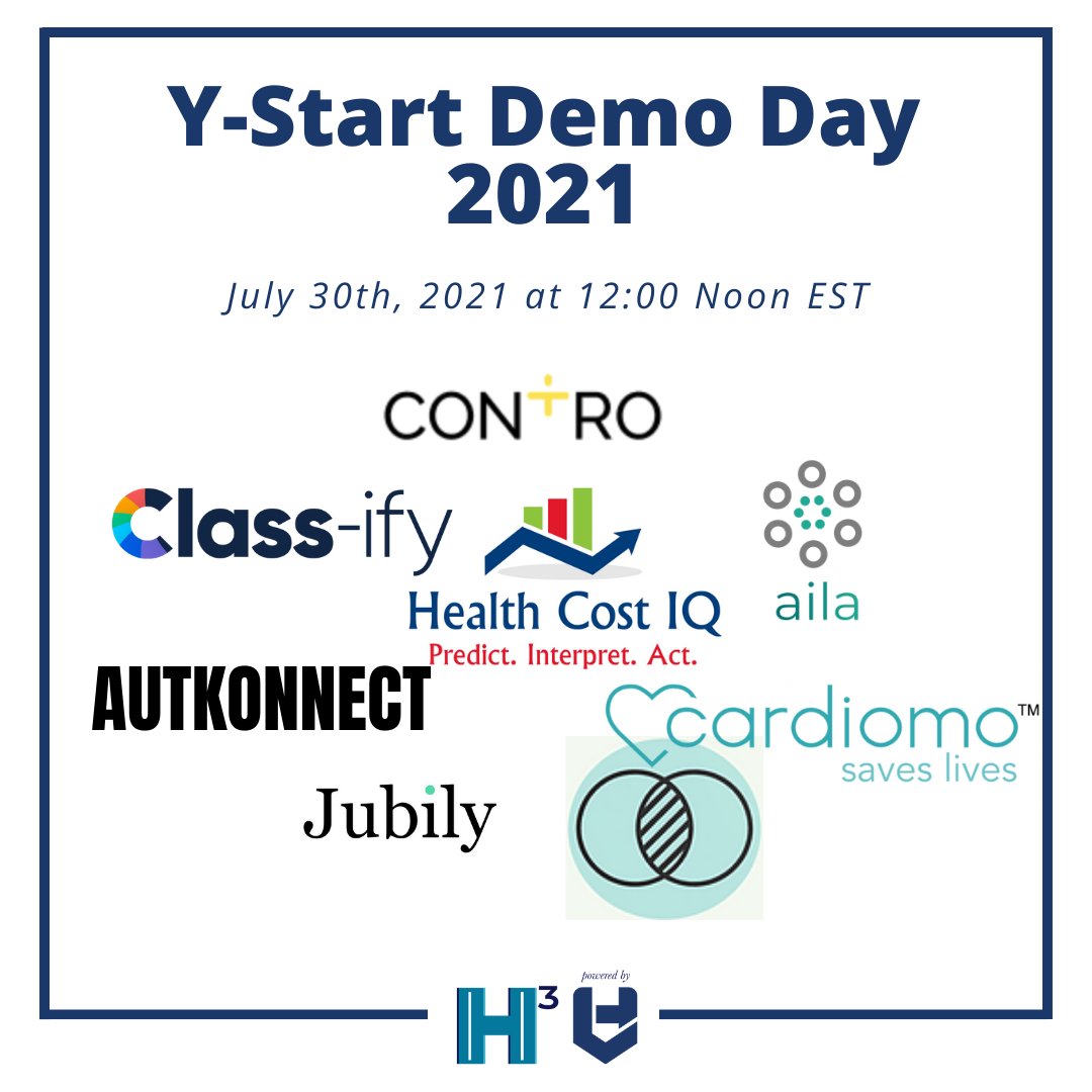 Join us for Demo Day tomorrow, July 30th, at 12 Noon EST.

Demo Day is the culminating event of Y-Start Bootcamp 2021. We are proud to showcase this year's cohort of founders.

Register with the link below:
bit.ly/2Vj6a4Q
#YSTART2021 #Startups #Entrepreneurship