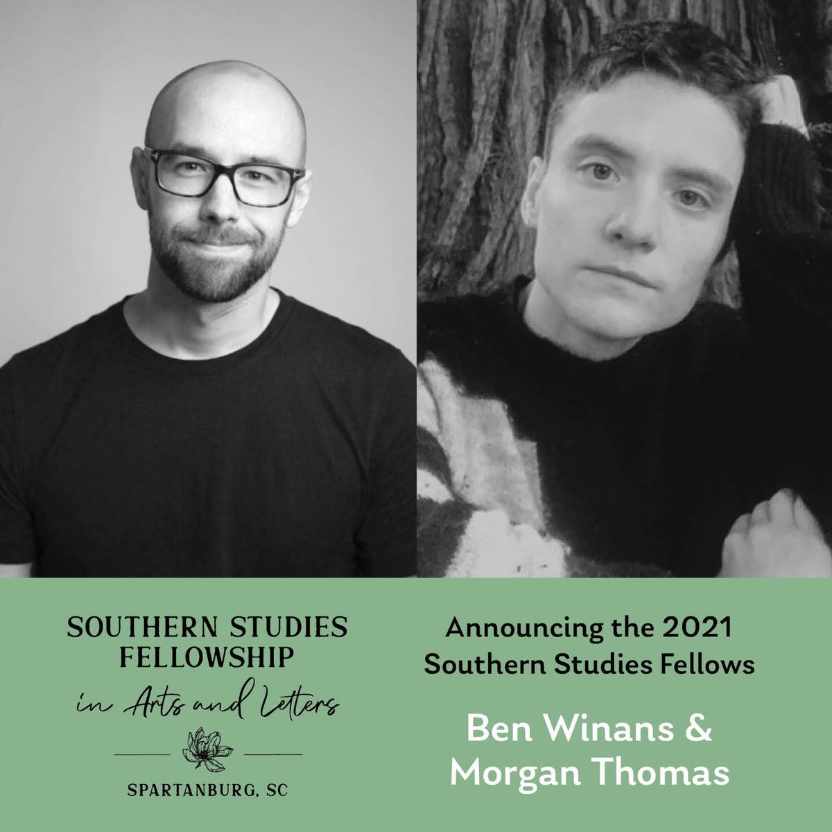 🎉We are so excited to welcome our inaugural Southern Studies Fellows—visual artist Ben Winans and writer Morgan Thomas! They’ll be arriving in September to get to work here in Spartanburg, so stay tuned for more from these fantastic creators.