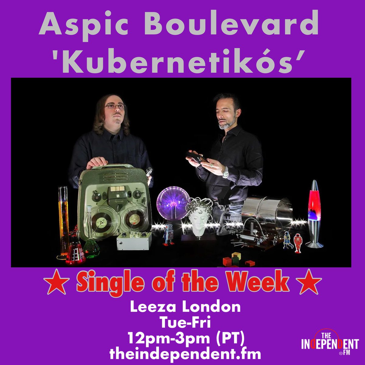 LeezaLondon's tweet photo. My #SingleOfTheWeek @aspicboulevard “Kubernetikos” is coming up in a bit. Tune in now to hear all your indie faves. Click here: https://t.co/SmLFHtOIRN https://t.co/YWHW3Dbjdy