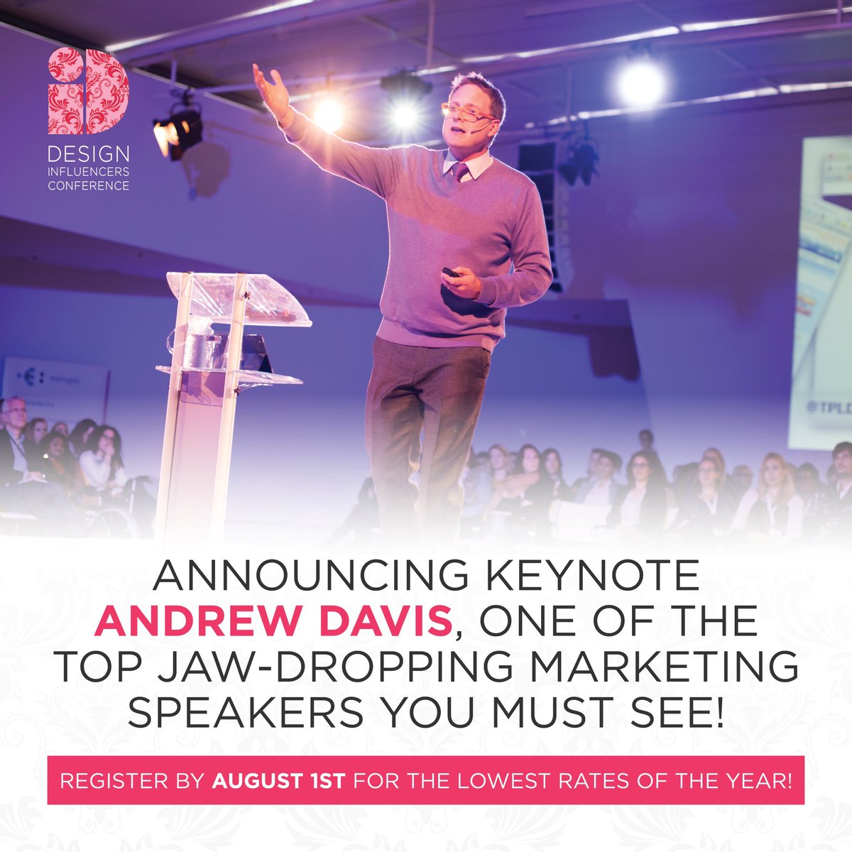DesignInflConf's tweet image. Announcing bestselling author and internationally acclaimed keynote speaker @DrewDavisHere as the headline speaker for 2022 #designinfluencerscon! Read more here: designinfluencersconference.com/andrew-davis-t…

Don't wait to register—our lowest rates are in place through August 1st!