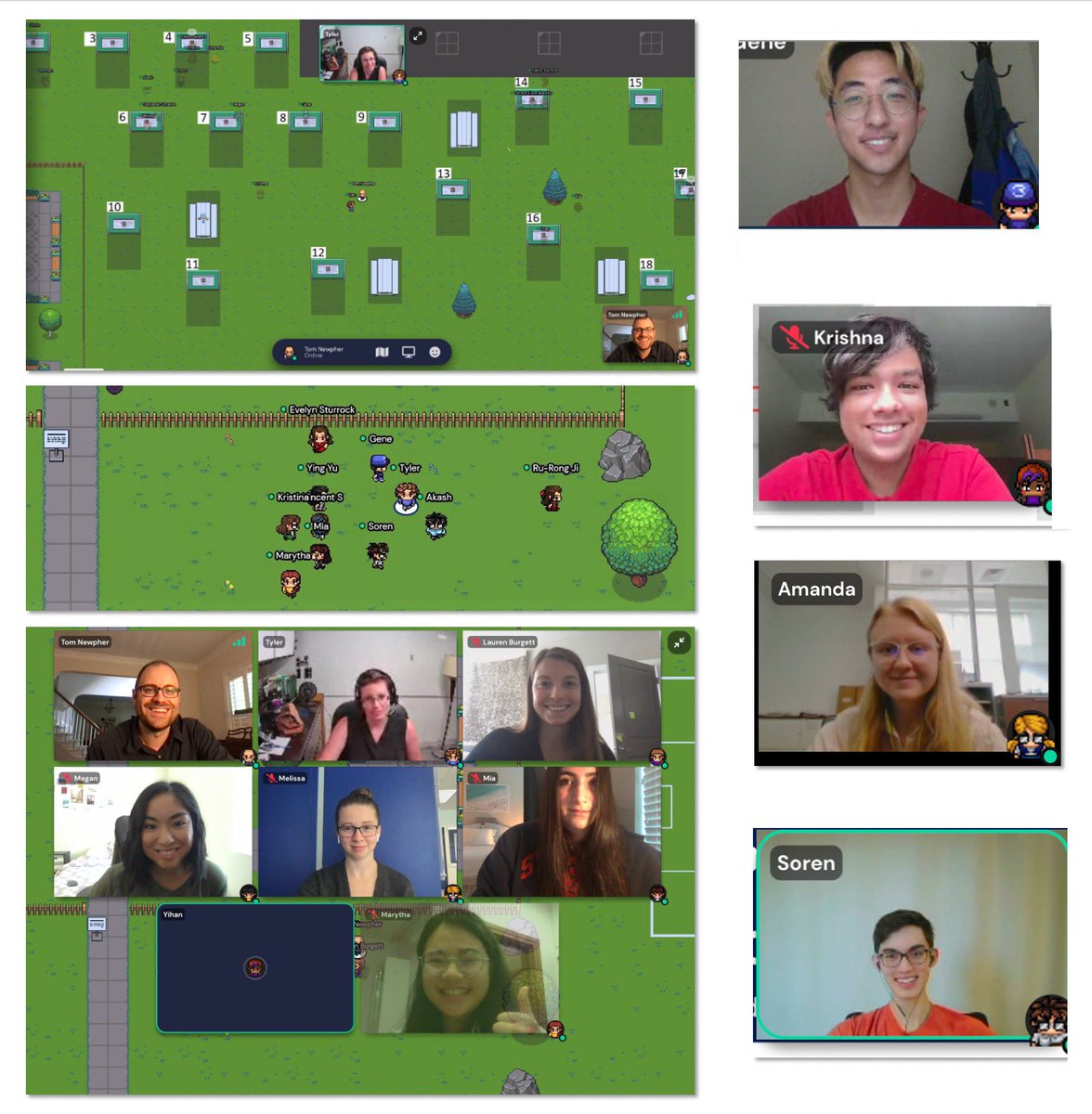 ⭐️Congrats to our 2021 Summer Neuroscience Program of Research fellows for completing the program this week and doing an outstanding job on their virtual poster presentations!🧠  Here are a few photos from the <a href="/gather_town/">Gather 🍇</a> event.  <a href="/DukePsychNeuro/">Duke Psychology & Neuroscience</a> <a href="/DukeBrain/">Duke Institute for Brain Sciences</a>