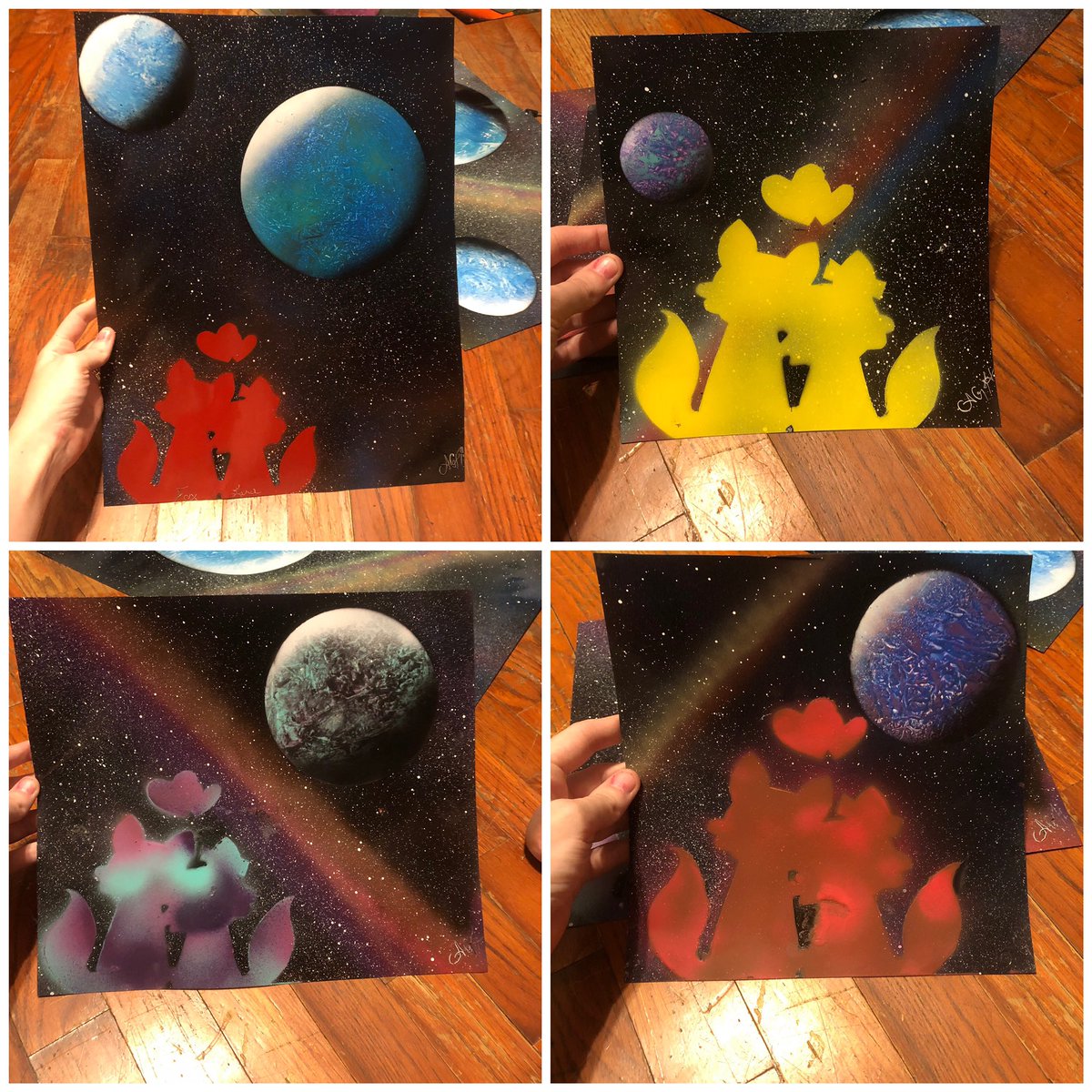 Lara2323Xx's tweet image. I love the game @EliteDangerous so much that I was inspired to start making spray paint art of space. I hope you like it! 🥰 @EliteDangerous @smorganmoore