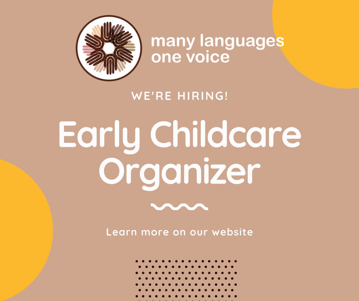 Just a quick reminder-- we're hiring an Early Childcare Coordinator! If you know someone who is passionate about transforming DC's EC policy and engaging with community members, please send them our way.