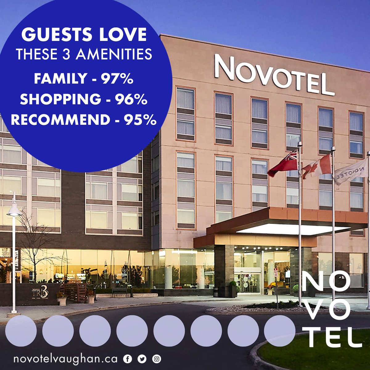 NovotelVaughan's tweet photo. What are guests are saying about us, top 3 amenities.
#thankyou #thankful #grateful #gratitude #novotelvaughan #novotel #vaughan #hotelstrong #vaughanstrong #familyfriendly #shopping #supportlocal #Reservation #staywithus #Tourism #staycation https://t.co/VJ7Ebna4sI